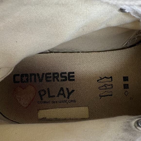 Converse x PLAY Comme des Garçons Chuck 70 High Top Sneakers FLAW White M7, W9 - Picture 11 of 11